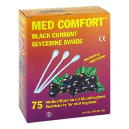 Abbildung: Mundpflegestäbchen schwarze Johannisbeere 25X3 St, Stäbchen PZN 08809787