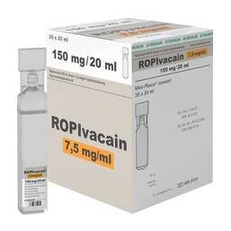 Abbildung: Ropivacain B.Braun 7,5 mg / ml Injektionslösung 20X20 ml, Injektionslösung PZN 08812714