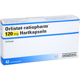 Abbildung: Orlistat ratiopharm 120 mg Hartkapseln 42 St, Hartkapseln PZN 08813978