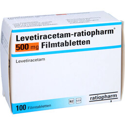 Abbildung: Levetiracetam ratiopharm 500 mg Filmtabletten 100 St, Filmtabletten PZN 08814044