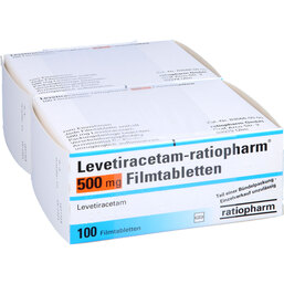 Abbildung: Levetiracetam ratiopharm 500 mg Filmtabletten 200 St, Filmtabletten PZN 08814096
