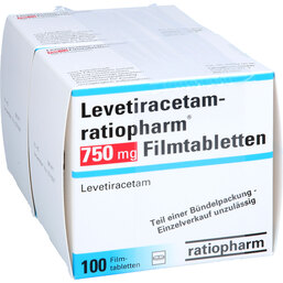 Abbildung: Levetiracetam ratiopharm 750 mg Filmtabletten 200 St, Filmtabletten PZN 08814133