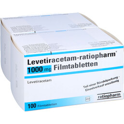 Abbildung: Levetiracetam ratiopharm 1000 mg Filmtabletten 200 St, Filmtabletten PZN 08814340