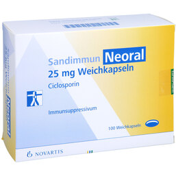Abbildung: Sandimmun Neoral 25 mg Weichkapseln 100 St, Weichkapseln PZN 08816310