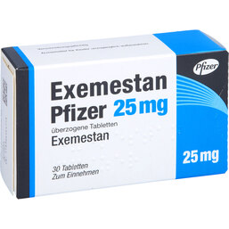 Abbildung: Exemestan Pfizer 25 mg überzogene Tabletten 30 St, Überzogene Tabletten PZN 08819136