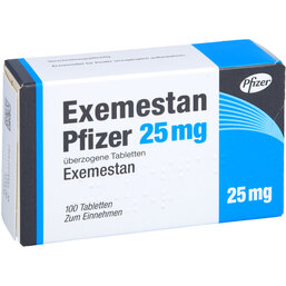 Abbildung: Exemestan Pfizer 25 mg überzogene Tabletten 100 St, Überzogene Tabletten PZN 08819142
