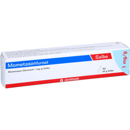 Abbildung: Mometason Glenmark 1 mg / g Salbe 50 g, Salbe PZN 08820464