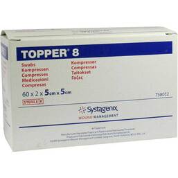Abbildung: Topper 8 Kompresse steril 5x5cm 60X2 St, Kompressen PZN 08821245