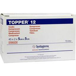Abbildung: Topper 12 Kompresse steril 5x5 cm 45X2 St, Kompressen PZN 08821280
