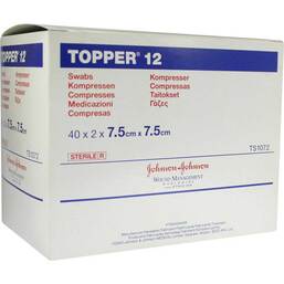 Abbildung: Topper 12 Kompresse steril 7,5x7,5 cm 40X2 St, Kompressen PZN 08821297