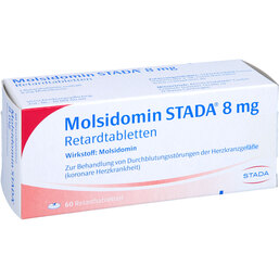 Abbildung: Molsidomin STADA 8 mg Retardtabletten 60 St, Retard-Tabletten PZN 08827667