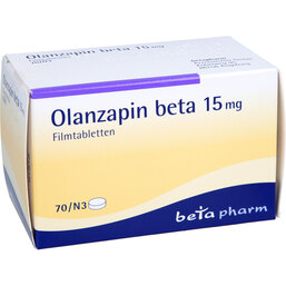 Abbildung: Olanzapin beta 15 mg Filmtabletten 70 St, Filmtabletten PZN 08832987