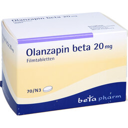 Abbildung: Olanzapin beta 20 mg Filmtabletten 70 St, Filmtabletten PZN 08833030