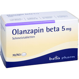 Abbildung: Olanzapin beta 5 mg Schmelztabletten 70 St, Schmelztabletten PZN 08833099