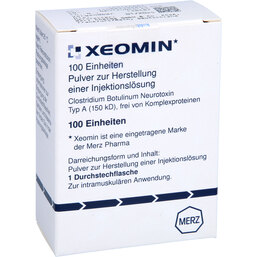 Abbildung: Xeomin 100 LD50 Einheiten Pulver zur Herstellung einer Injektionslösung 1 St, Pulver zur Herstellung einer Injektionslösung PZN 08833998