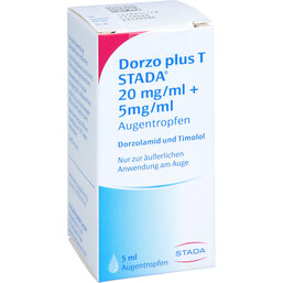 Abbildung: Dorzo plus T STADA 20mg / ml + 5mg / ml Augentropfen 1X5 ml, Augentropfen PZN 08837341
