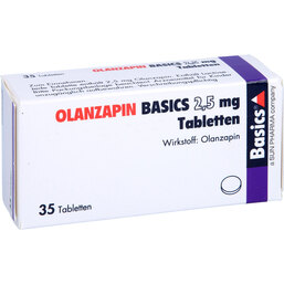 Abbildung: Olanzapin Basics 2,5 mg Tabletten 35 St, Tabletten PZN 08837565