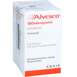 Abbildung: Alvesco 160 µg 2x60 Hub Dosieraerosol 2 St, Dosieraerosol PZN 08839587