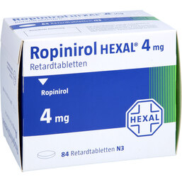 Abbildung: Ropinirol Hexal 4 mg Retardtabletten 84 St, Retard-Tabletten PZN 08840544