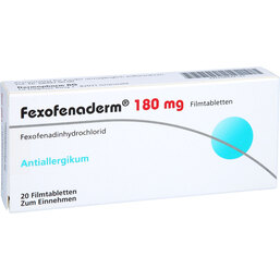 Abbildung: Fexofenaderm 180 mg Filmtabletten 20 St, Filmtabletten PZN 08844163