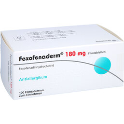Abbildung: Fexofenaderm 180 mg Filmtabletten 100 St, Filmtabletten PZN 08844192