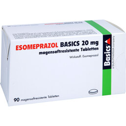 Abbildung: Esomeprazol Basics 20 mg magensaftresistent Tabletten 90 St, Tabletten magensaftresistent PZN 08845228
