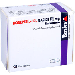 Abbildung: Donepezil HCL Basics 10 mg Filmtabletten 98 St, Filmtabletten PZN 08845300
