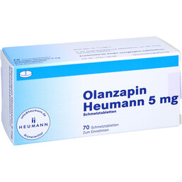 Abbildung: Olanzapin Heumann 5 mg Schmelztabletten 70 St, Schmelztabletten PZN 08850436