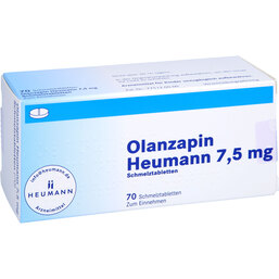 Abbildung: Olanzapin Heumann 7,5 mg Schmelztabletten 70 St, Schmelztabletten PZN 08850459