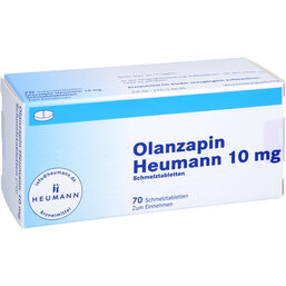 Abbildung: Olanzapin Heumann 10 mg Schmelztabletten 70 St, Schmelztabletten PZN 08850471
