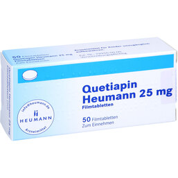 Abbildung: Quetiapin Heumann 25 mg Filmtabletten 50 St, Filmtabletten PZN 08850643