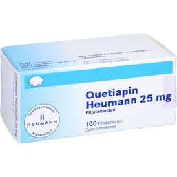 Abbildung: Quetiapin Heumann 25 mg Filmtabletten 100 St, Filmtabletten PZN 08850666
