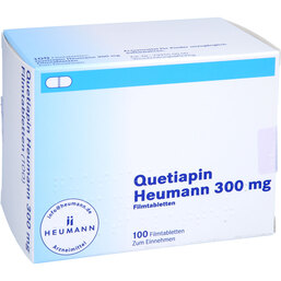 Abbildung: Quetiapin Heumann 300 mg Filmtabletten 100 St, Filmtabletten PZN 08850761