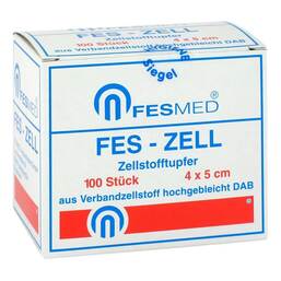 Abbildung: Zellstofftupfer Fes Zell 4x5 100 St, Tupfer PZN 08851186