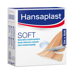 Abbildung: Hansaplast Soft Pflaster 5mx4cm Rolle Pflaster, 1 St PZN 08861291