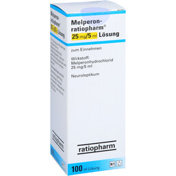 Abbildung: Melperon ratiopharm 25 mg / 5 ml Lösung 100 ml, Lösung zum Einnehmen PZN 08863203