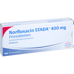 Abbildung: Norfloxacin STADA 400 mg Filmtabletten 10 St, Filmtabletten PZN 08865047