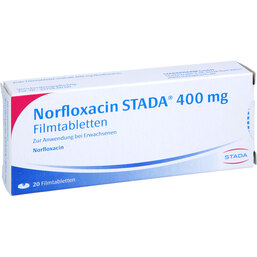 Abbildung: Norfloxacin STADA 400 mg Filmtabletten 20 St, Filmtabletten PZN 08865053