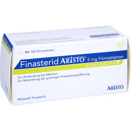 Abbildung: Finasterid Aristo 5 mg Filmtabletten 100 St, Filmtabletten PZN 08867141