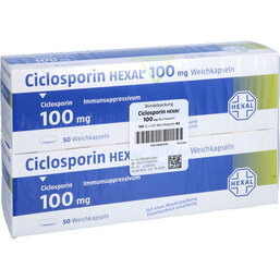 Abbildung: Ciclosporin Hexal 100 mg Kapseln 100 St, Weichkapseln PZN 08867690