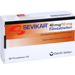 Abbildung: Sevikar 40 mg / 10 mg Filmtabletten 98 St, Filmtabletten PZN 08871243