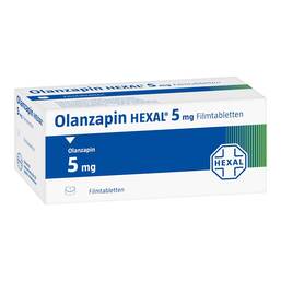Abbildung: Olanzapin Hexal 5 mg Filmtabletten 70 St, Filmtabletten PZN 08877398