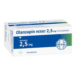 Abbildung: Olanzapin Hexal 2,5 mg Filmtabletten 70 St, Filmtabletten PZN 08877412