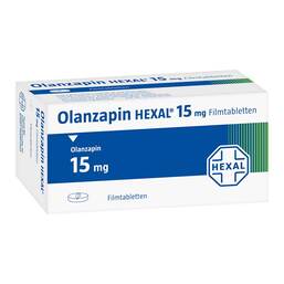 Abbildung: Olanzapin Hexal 15 mg Filmtabletten 70 St, Filmtabletten PZN 08877470