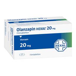 Abbildung: Olanzapin Hexal 20 mg Filmtabletten 70 St, Filmtabletten PZN 08877493