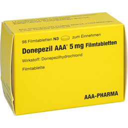 Abbildung: Donepezil AAA 5 mg Filmtabletten 98 St, Filmtabletten PZN 08878920