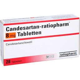 Abbildung: Candesartan ratiopharm 8 mg Tabletten 28 St, Tabletten PZN 08879569