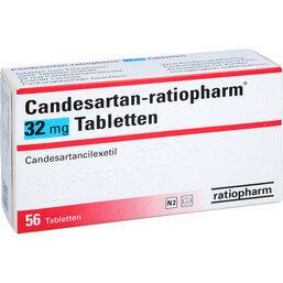 Abbildung: Candesartan ratiopharm 32 mg Tabletten 56 St, Tabletten PZN 08879807
