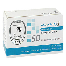 Abbildung: Gluco Check XL Teststreifen 50 St, Teststreifen PZN 08882761