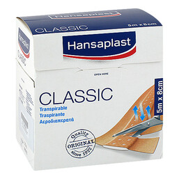 Abbildung: Hansaplast Classic Pflaster 5mx8cm Pflaster, 1 St PZN 08882867